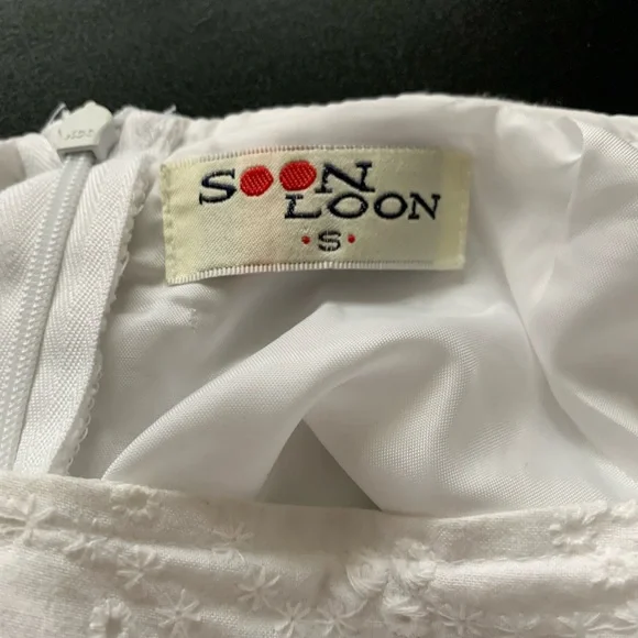 White Eyelet Lace Skirt w/ Tulle Trim - Picture 6 of 6